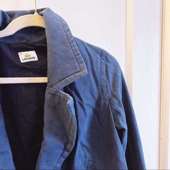 Lacoste Blue Cotton Double-Breasted Blazer - Picture 3 of 13
